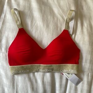 Calvin Klein Lunar New Year Lightly Lined Bralette Convertible Straps - Size Sm.